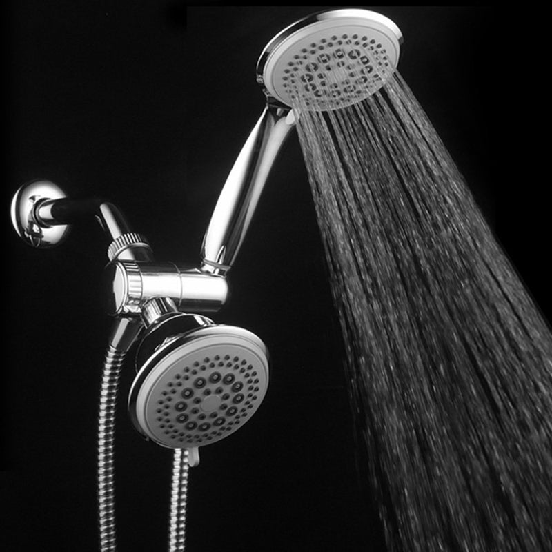 Dream Spa DreamSpa 36-setting 3-way Shower Head â€“ Removable Shower Wand and Fixed Shower Combination â€“ 5-foot Flexible Steel Hose, Tool-Free Installation, Gray Face, Chrome Finish - Image 5